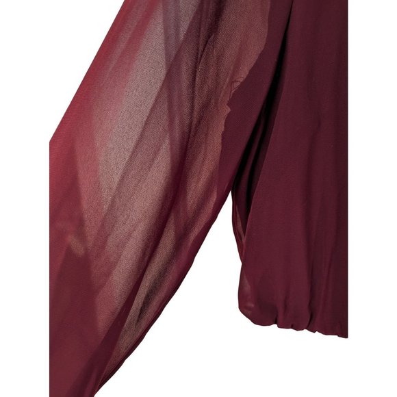 W118 by Walter Baker Dress Office Wear Maroon top gray wool blend skirt sz M - Picture 3 of 10